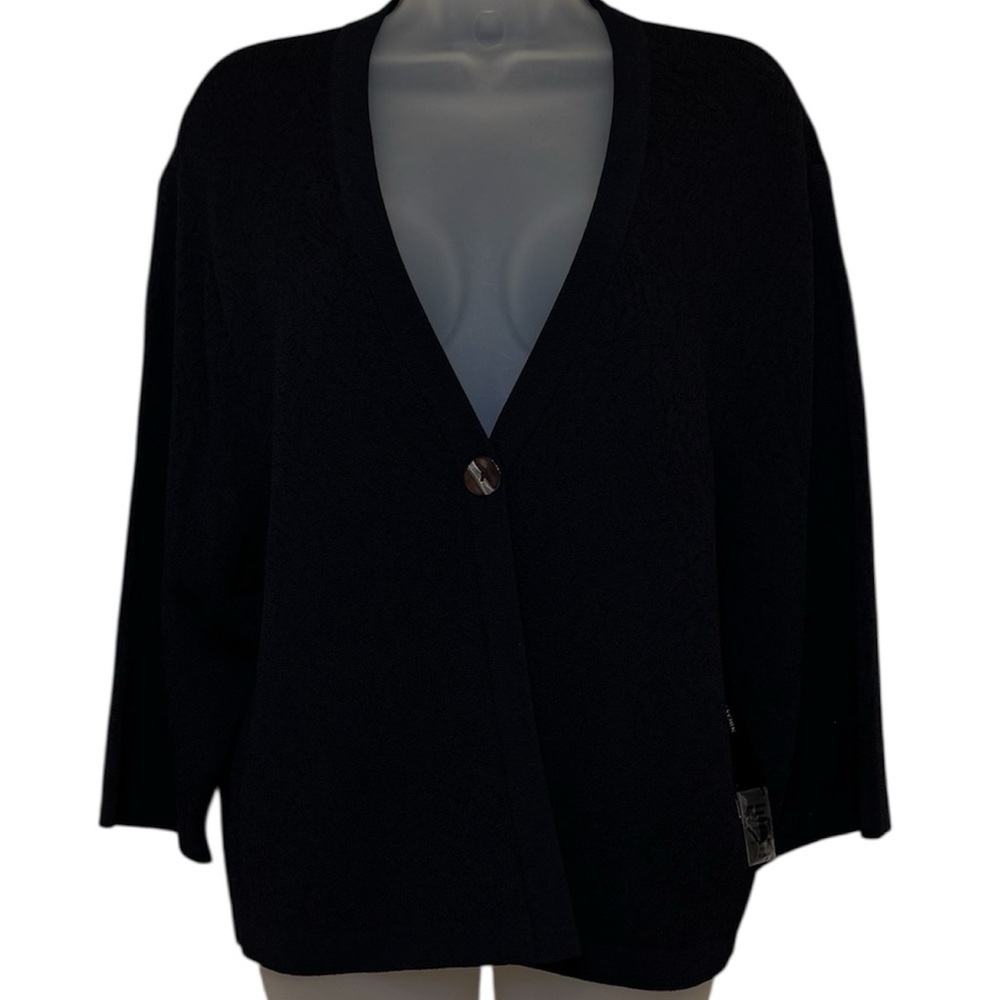 Jones New York Black Dressy Button Closure Cardigan Sweater Size L - Picture 2 of 11